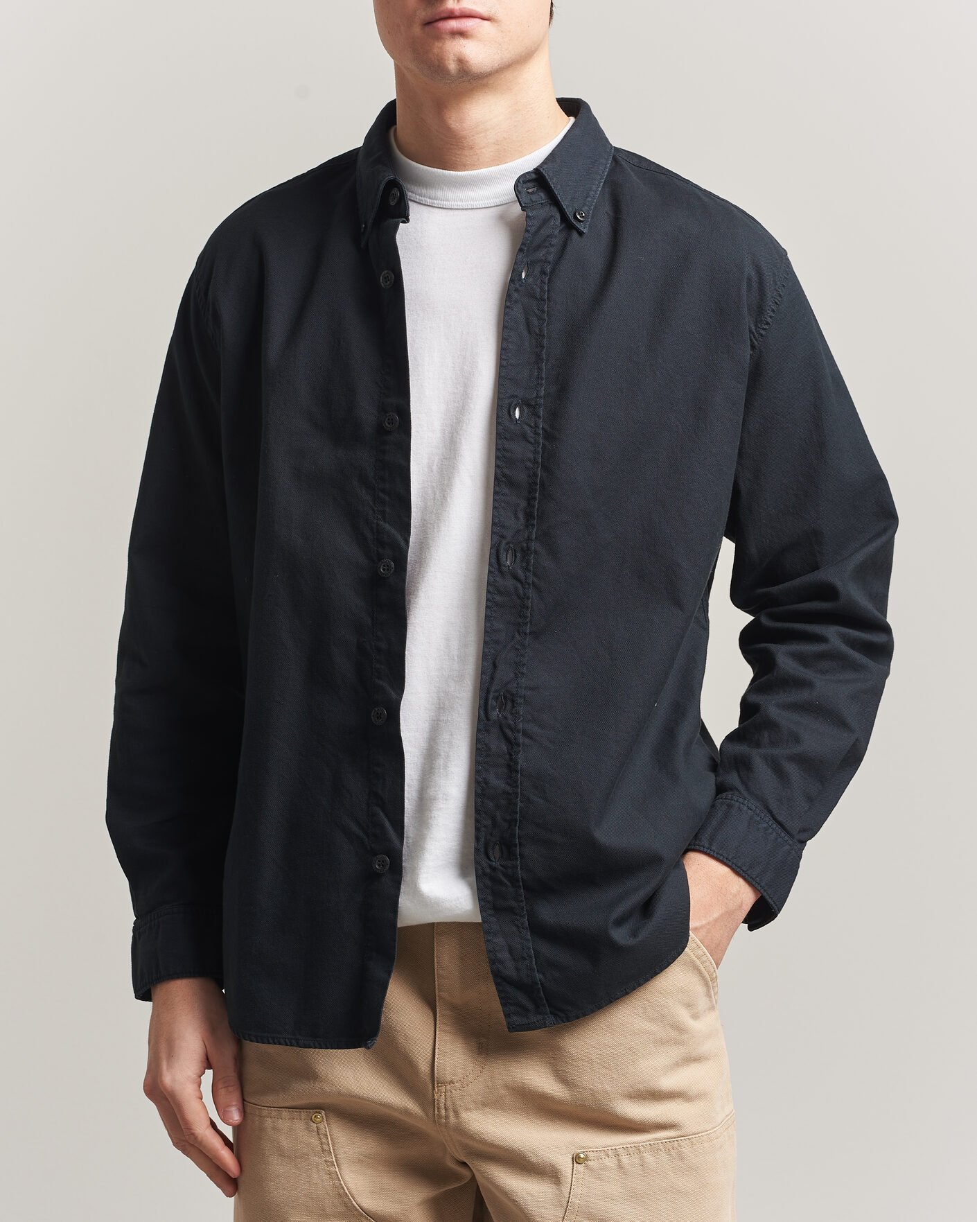 Mies | Kauluspaidat | Stone Island | Organic Cotton Oxford Shirt Navy