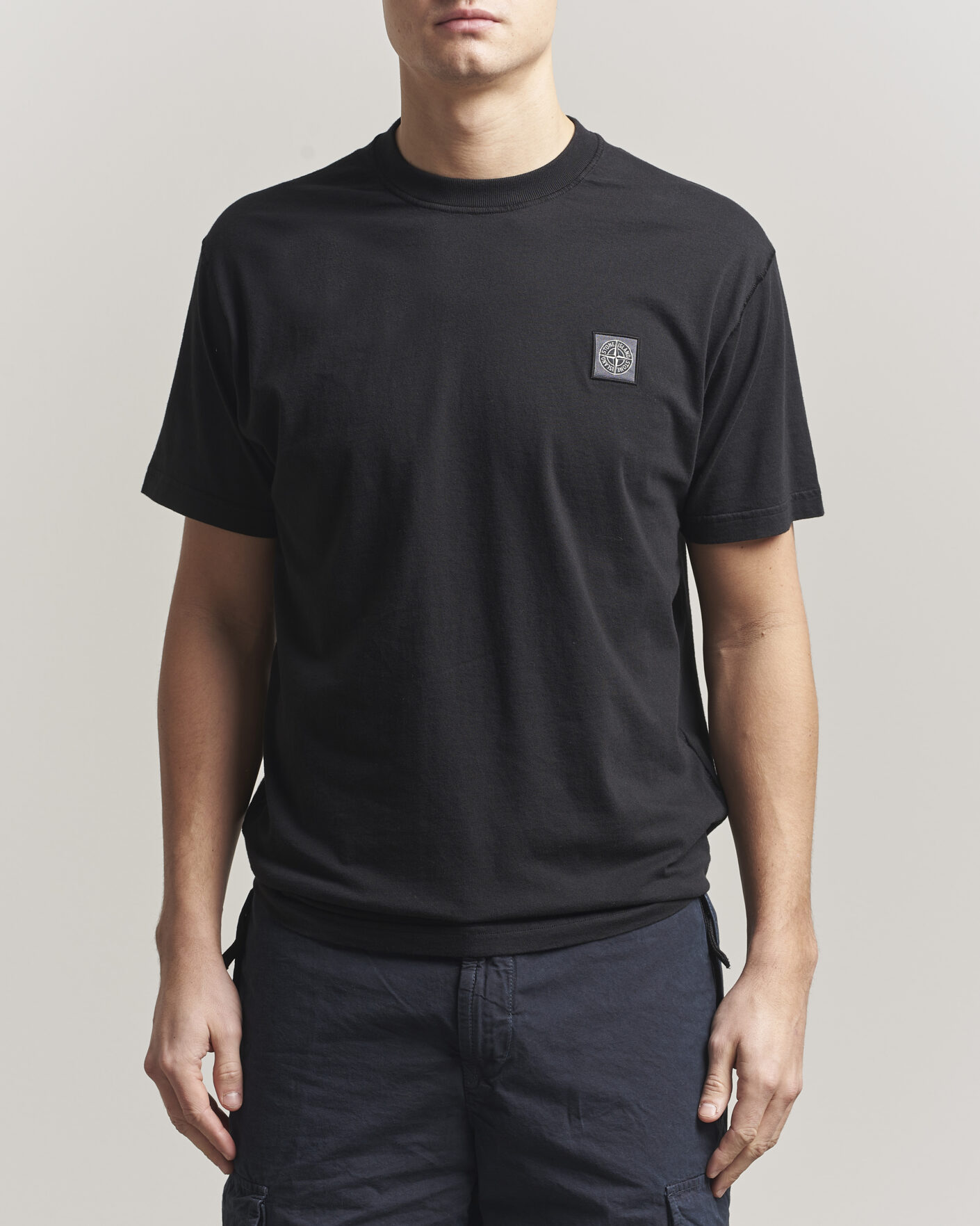 Mies | T-paidat | Stone Island | Organic Cotton Fissato Effect T-Shirt Black