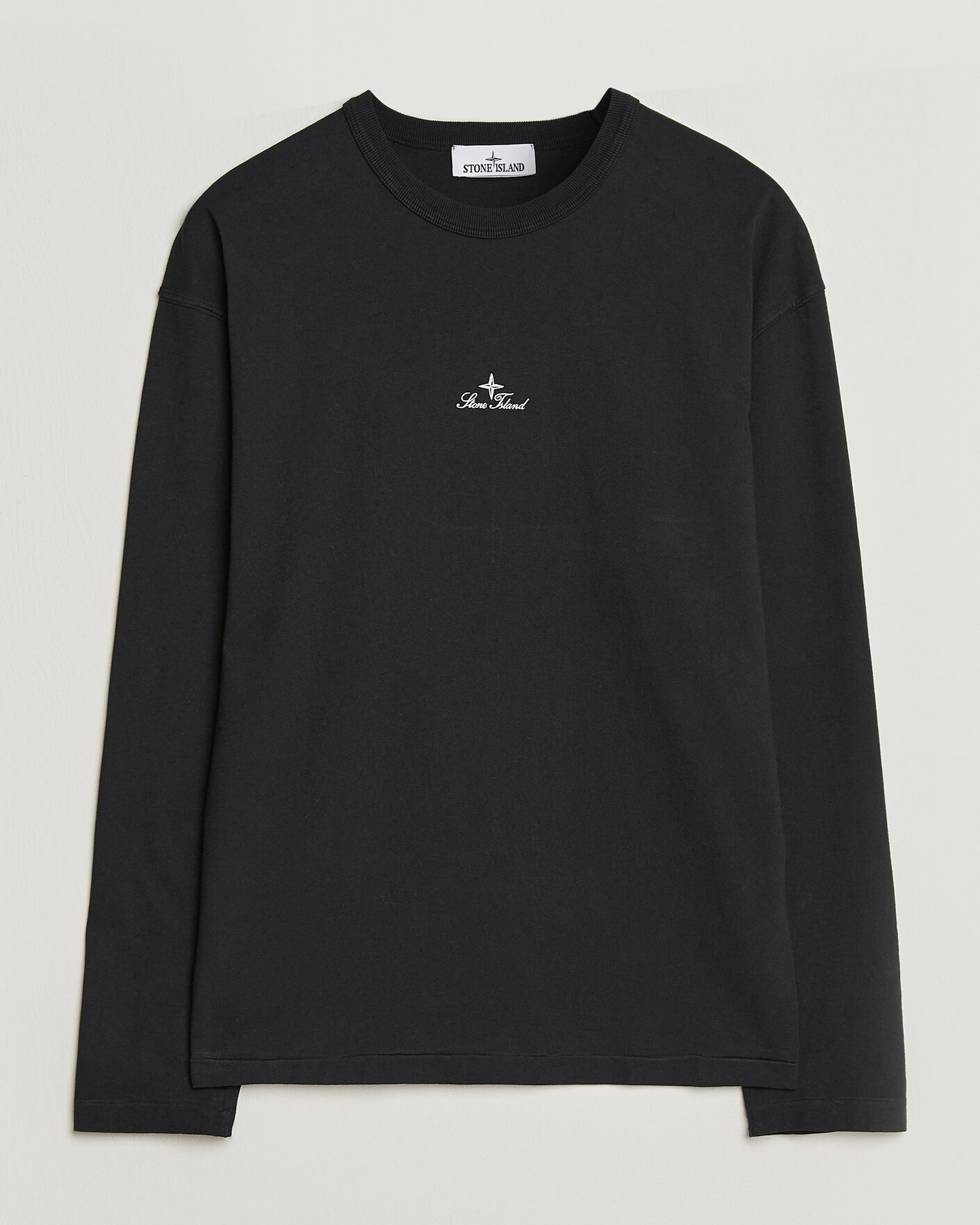 Mies | T-paidat | Stone Island | Organic Cotton Jersey Long Sleeve Logo T-Shirt Black