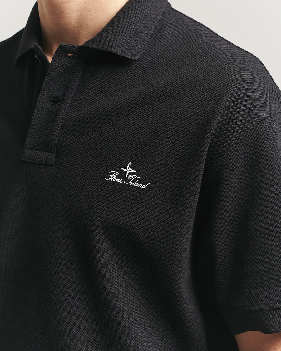 Mies | Pikeet | Stone Island | Organic Cotton Pique Black
