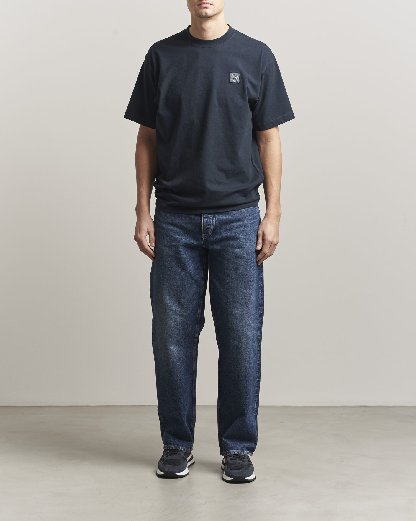 Mies | T-paidat | Stone Island | Combed Organic Cotton T-Shirt Navy