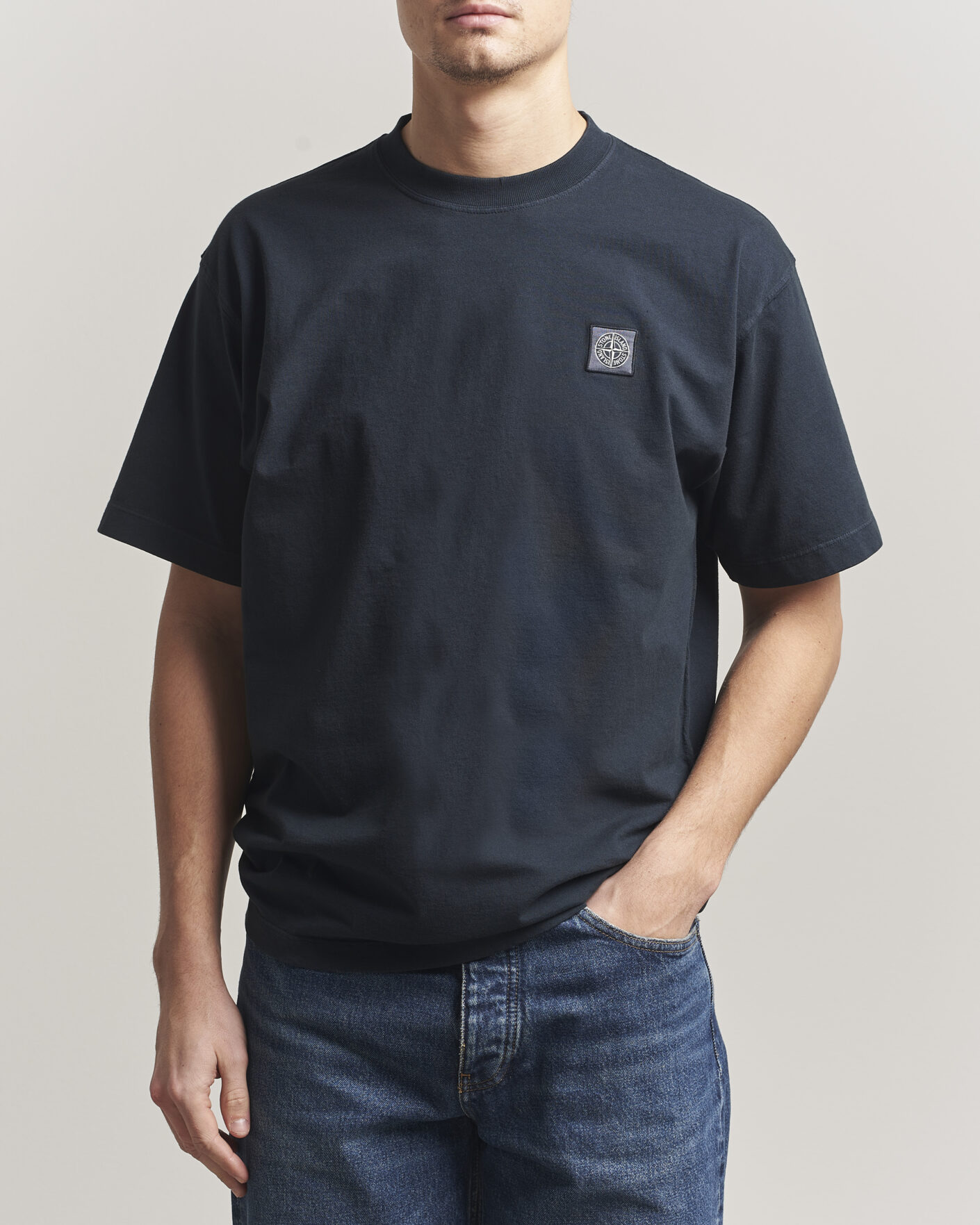 Mies | T-paidat | Stone Island | Combed Organic Cotton T-Shirt Navy