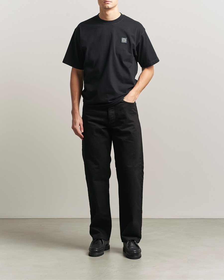 Mies | T-paidat | Stone Island | Combed Organic Cotton T-Shirt Black