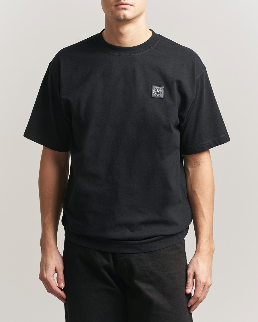 Mies | T-paidat | Stone Island | Combed Organic Cotton T-Shirt Black