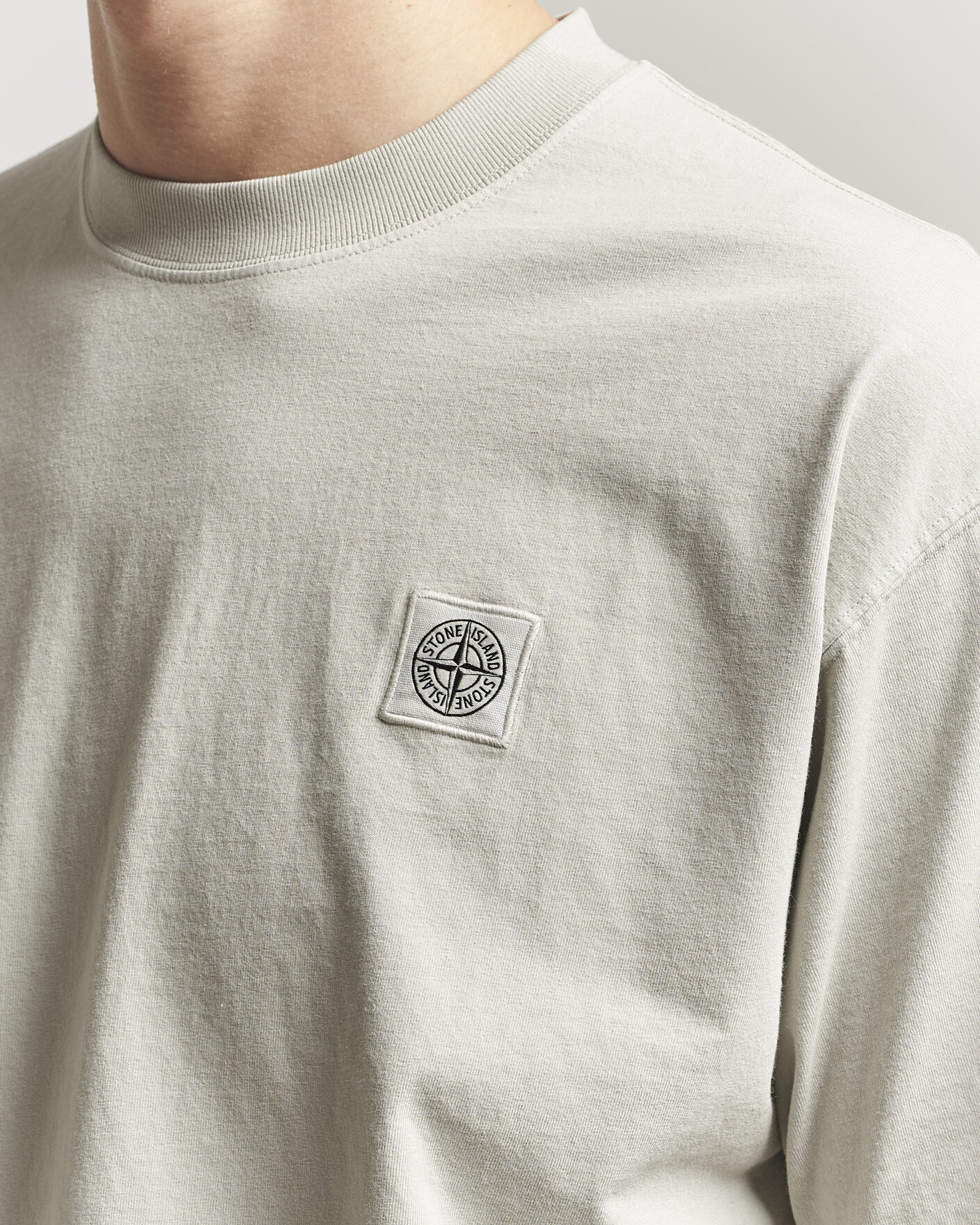 Mies | T-paidat | Stone Island | Combed Organic Cotton T-Shirt Pearl Grey