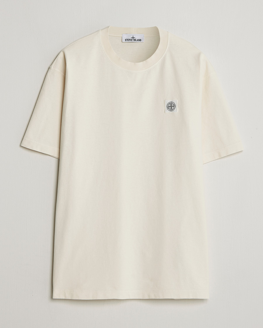 Mies | T-paidat | Stone Island | Combed Organic Cotton T-Shirt Ivory