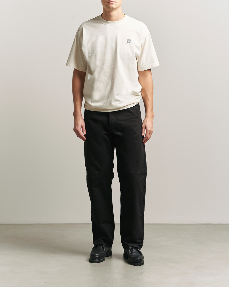 Mies | T-paidat | Stone Island | Combed Organic Cotton T-Shirt Ivory
