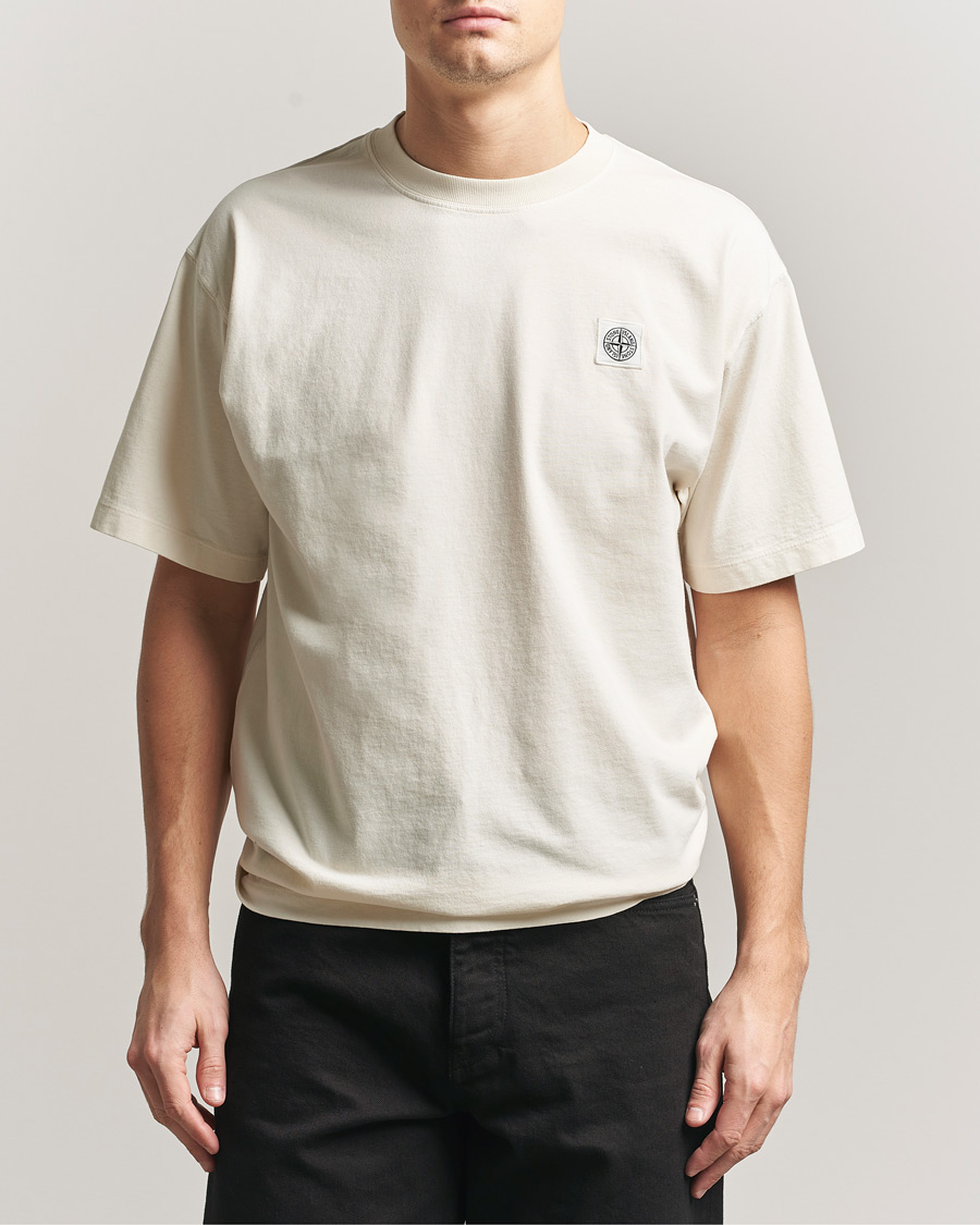Mies | T-paidat | Stone Island | Combed Organic Cotton T-Shirt Ivory