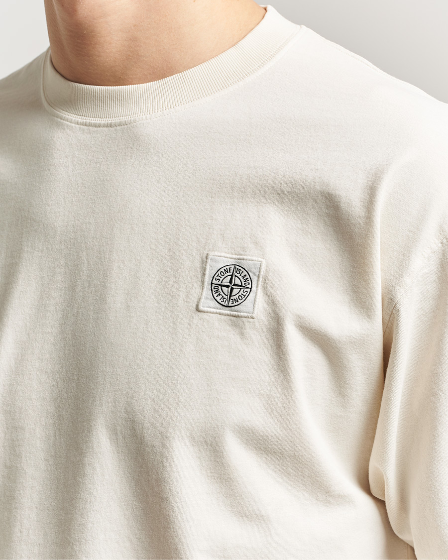 Mies | T-paidat | Stone Island | Combed Organic Cotton T-Shirt Ivory