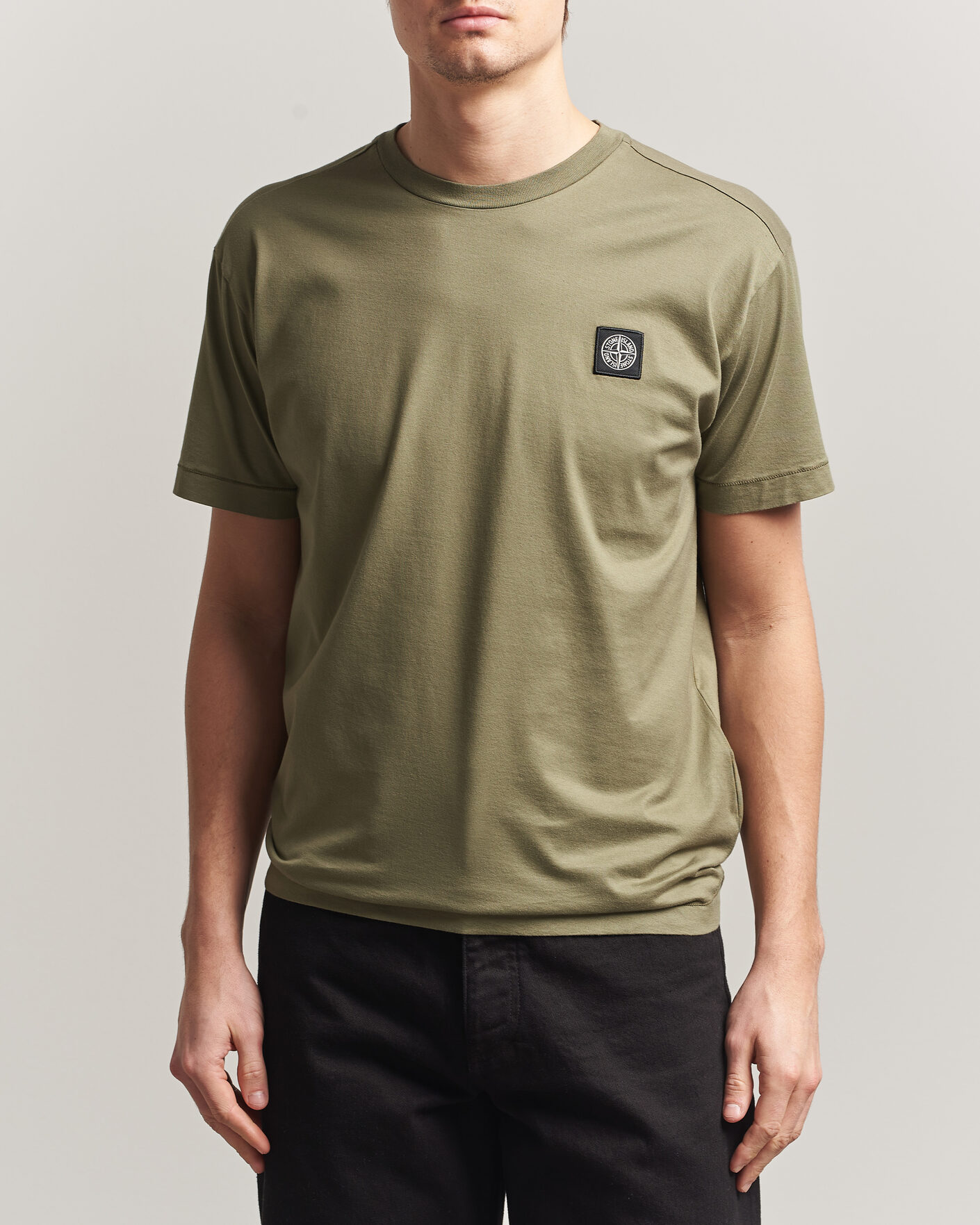 Mies | T-paidat | Stone Island | Garment Dyed Cotton Jersey T-Shirt Military Green