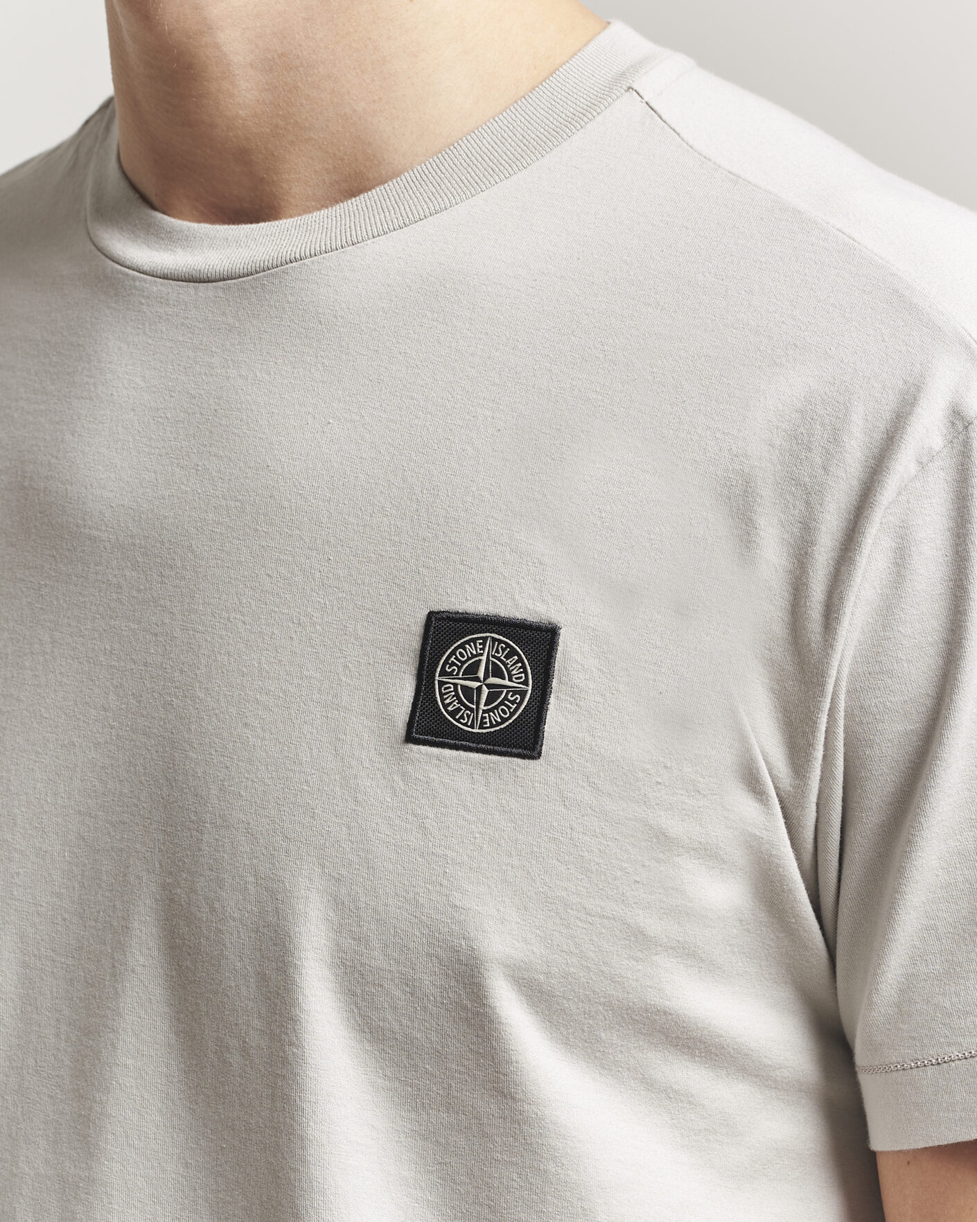 Mies | T-paidat | Stone Island | Garment Dyed Cotton Jersey T-Shirt Pearl Grey