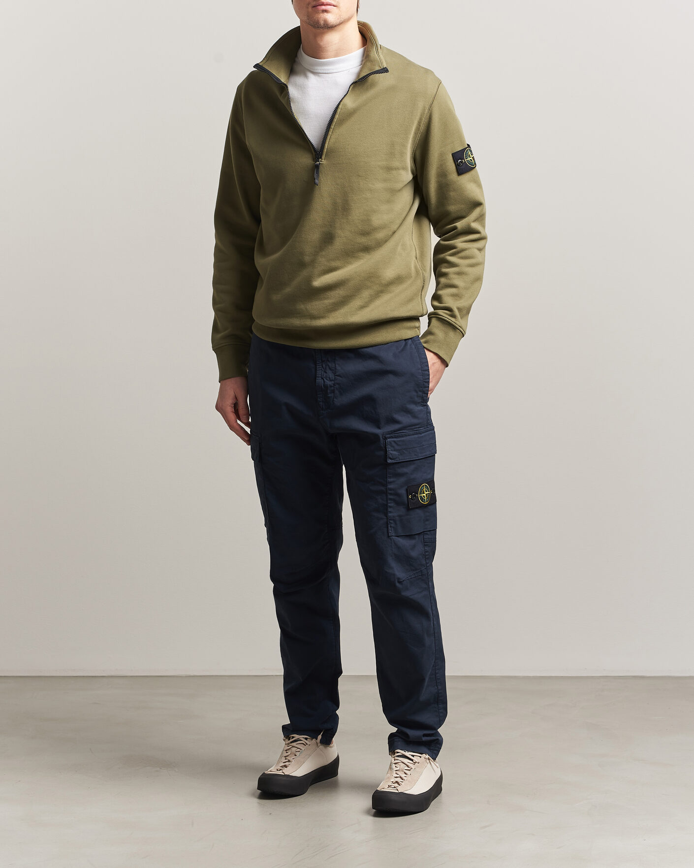 Mies | Housut | Stone Island | Stretch Cotton Twill Cargo Trousers Navy