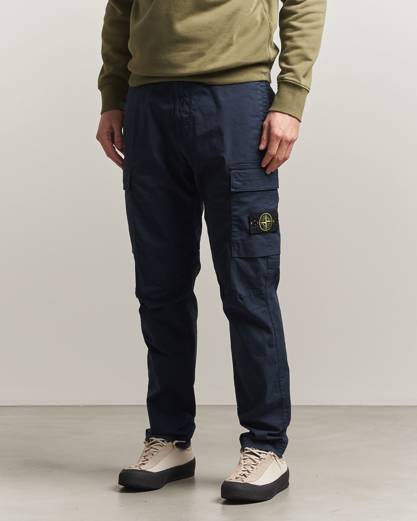 Mies | Housut | Stone Island | Stretch Cotton Twill Cargo Trousers Navy