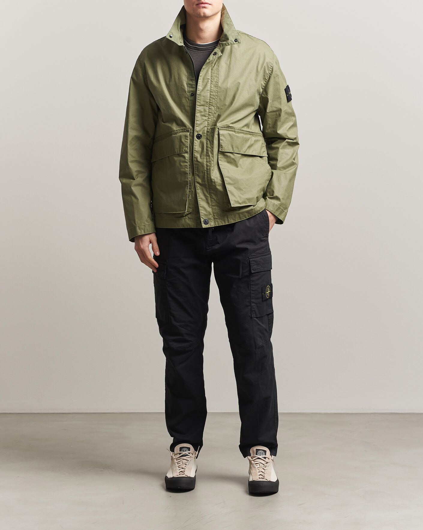 Mies | Housut | Stone Island | Stretch Cotton Twill Cargo Trousers Black