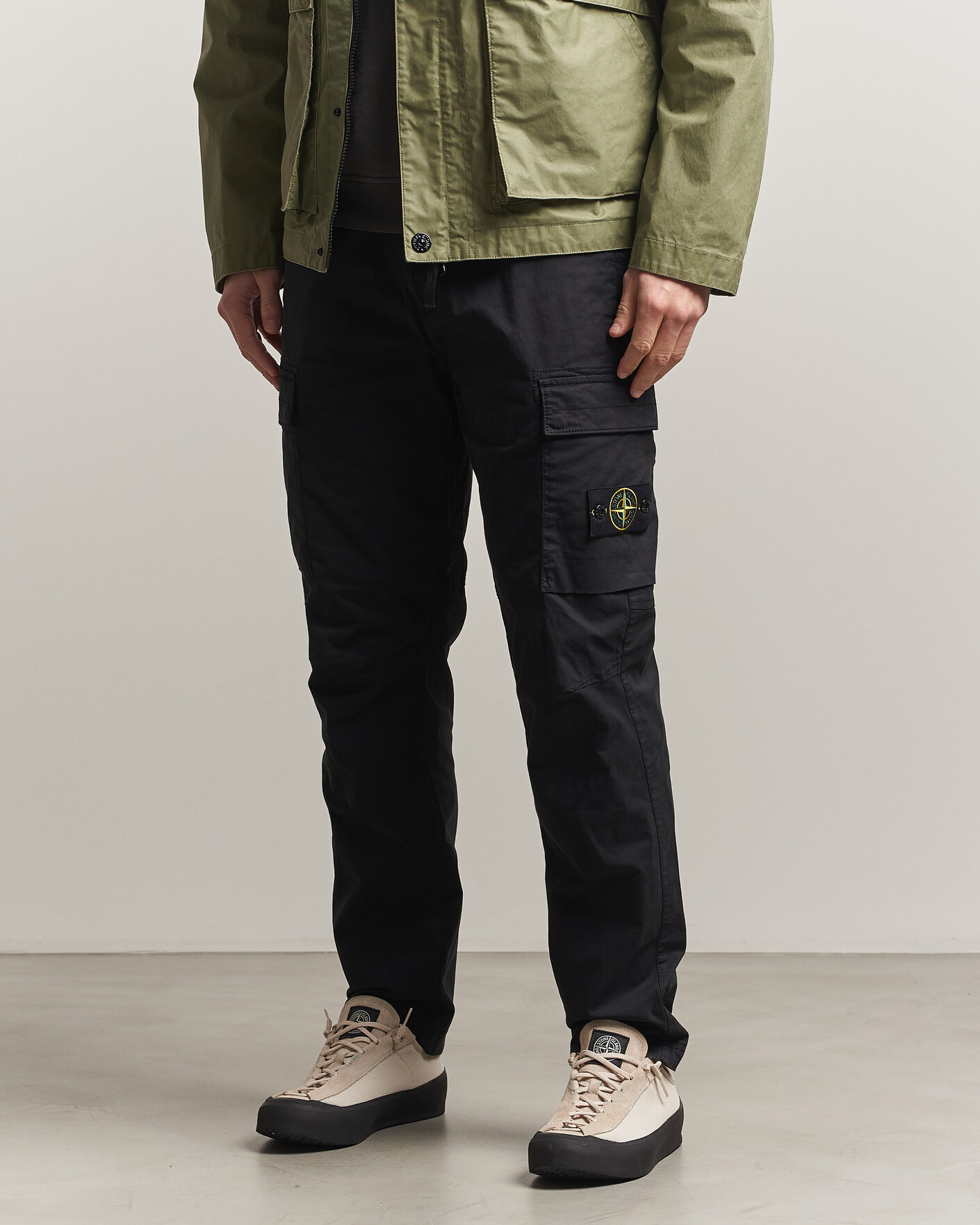 Mies | Housut | Stone Island | Stretch Cotton Twill Cargo Trousers Black