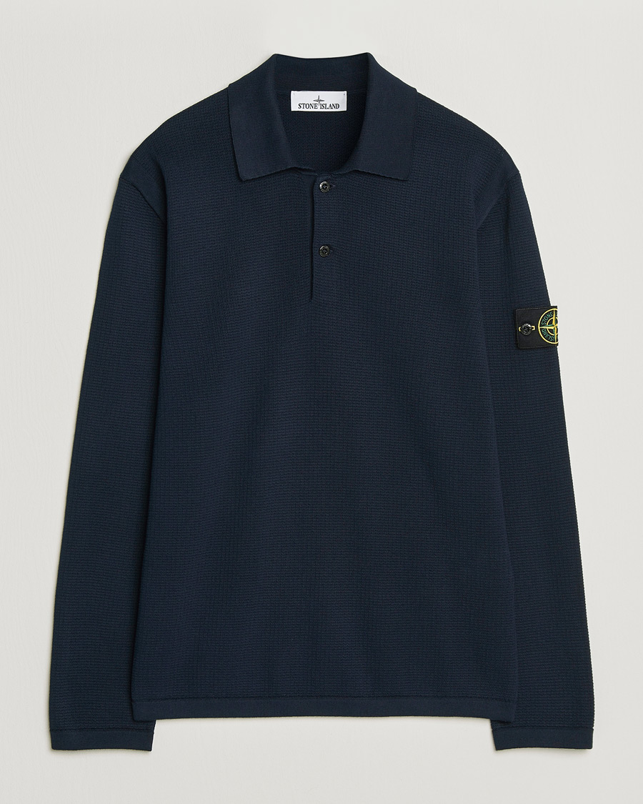 Mies | Puserot | Stone Island | Micro Stitch Knitted Cotton Polo Navy