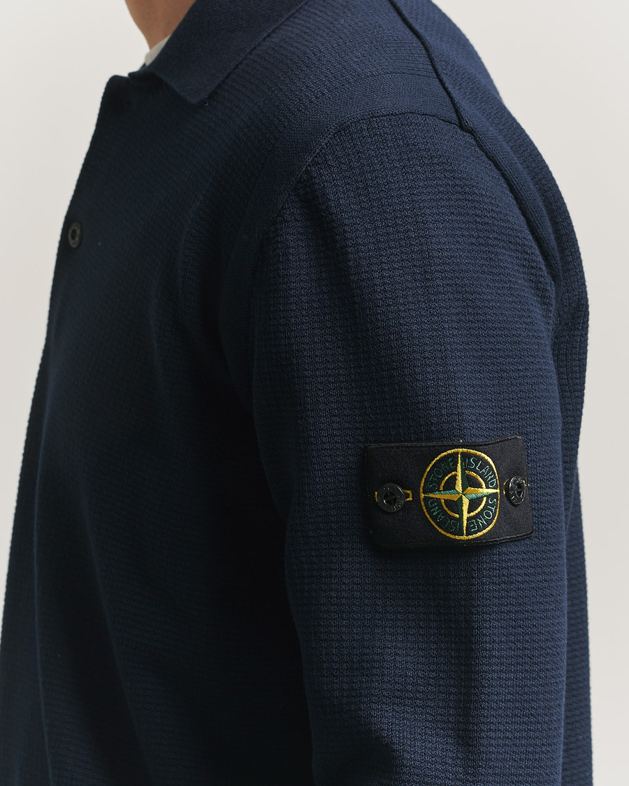 Mies | Puserot | Stone Island | Micro Stitch Knitted Cotton Polo Navy