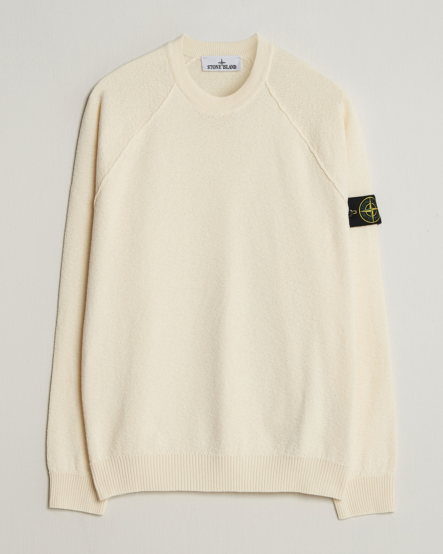 Mies | Puserot | Stone Island | Raw Hand Organic Cotton Crewneck Ivory