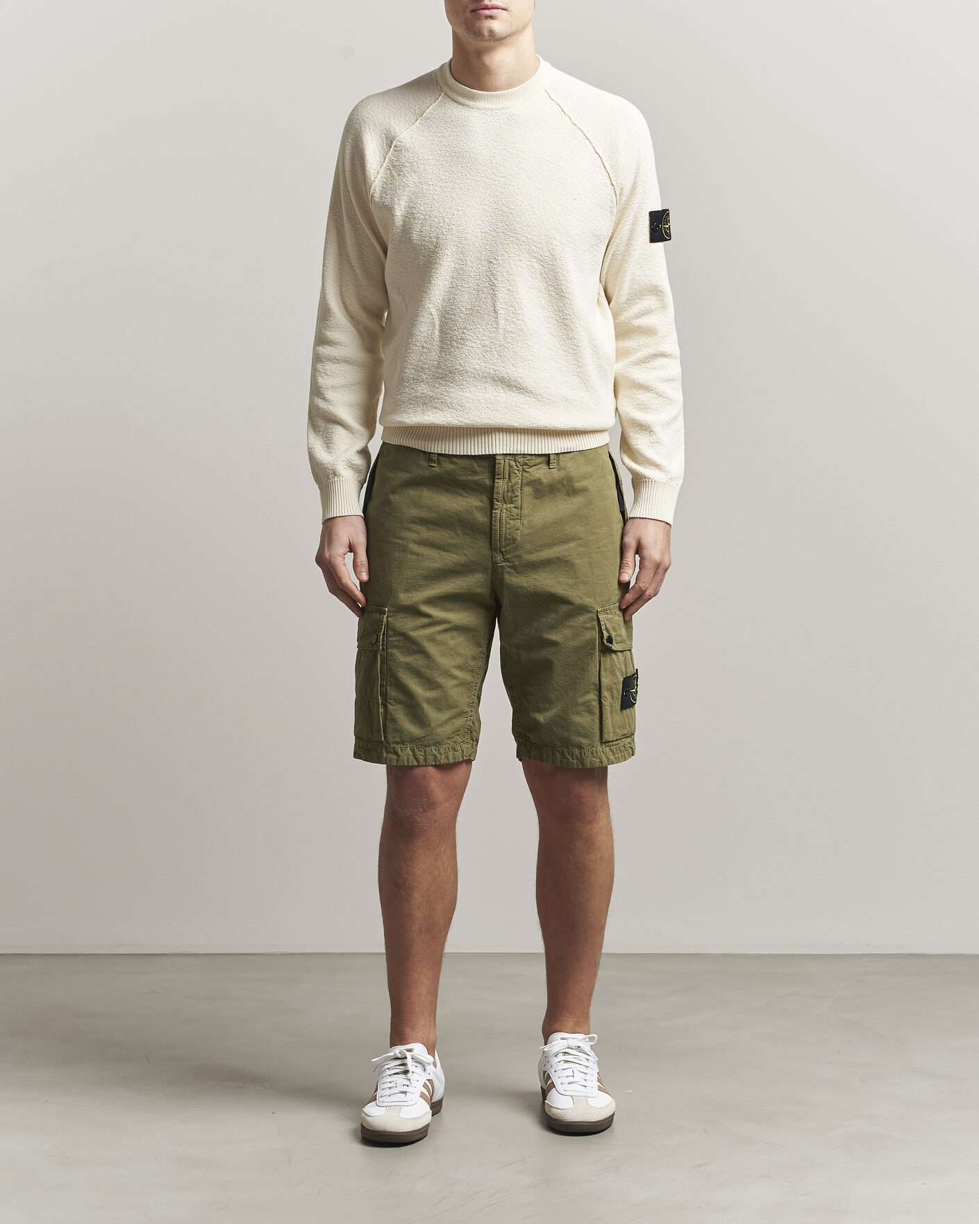 Mies | Puserot | Stone Island | Raw Hand Organic Cotton Crewneck Ivory