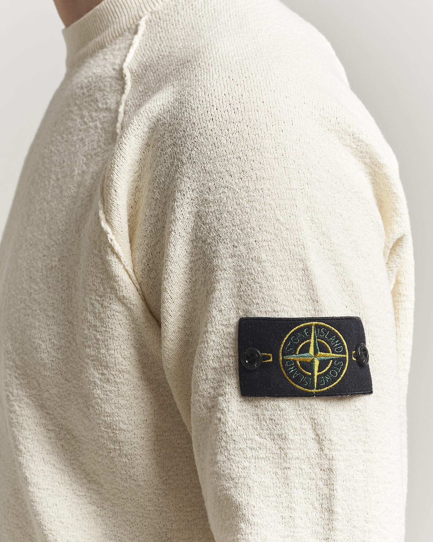 Mies | Puserot | Stone Island | Raw Hand Organic Cotton Crewneck Ivory
