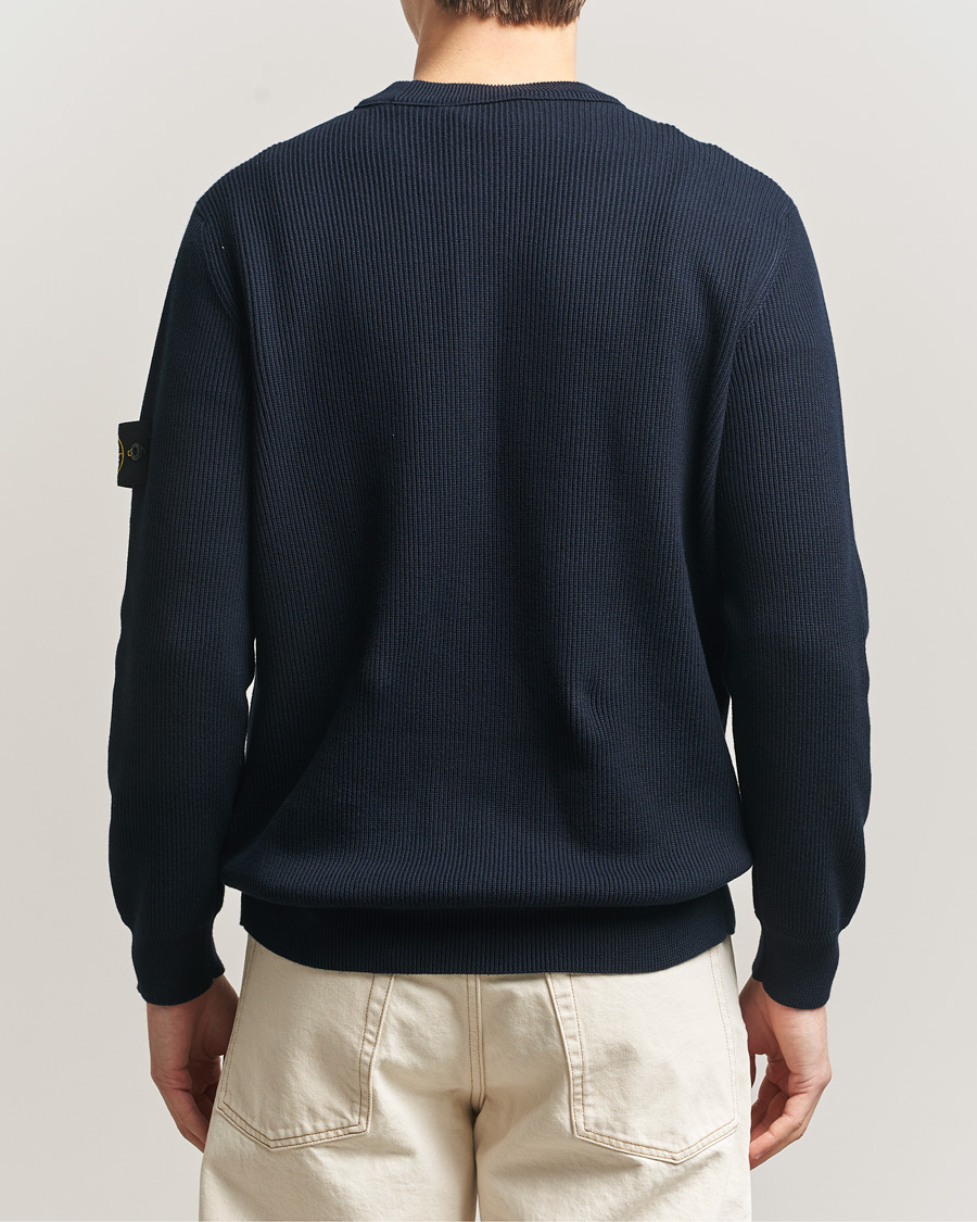 Mies | Puserot | Stone Island | Ribbed Soft Organic Cotton Crewneck Navy