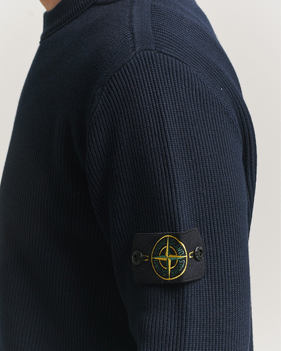 Mies | Puserot | Stone Island | Ribbed Soft Organic Cotton Crewneck Navy