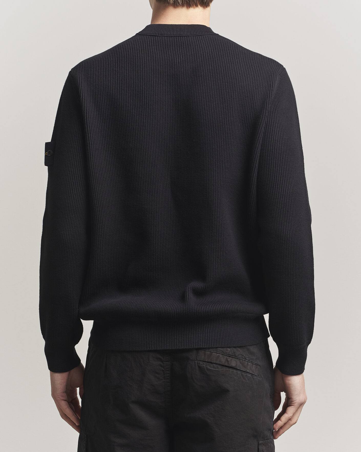 Mies | Puserot | Stone Island | Ribbed Soft Organic Cotton Crewneck Black