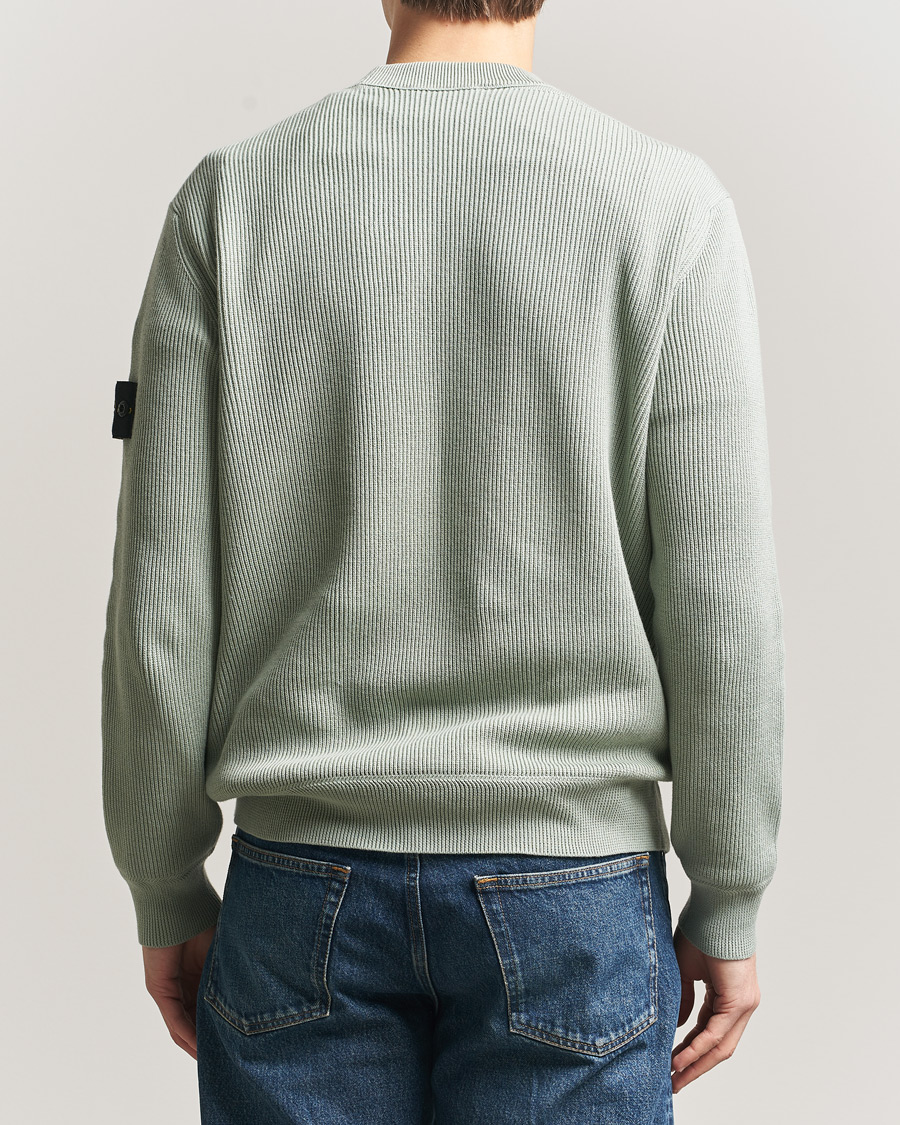 Mies | Puserot | Stone Island | Ribbed Soft Organic Cotton Crewneck Sage