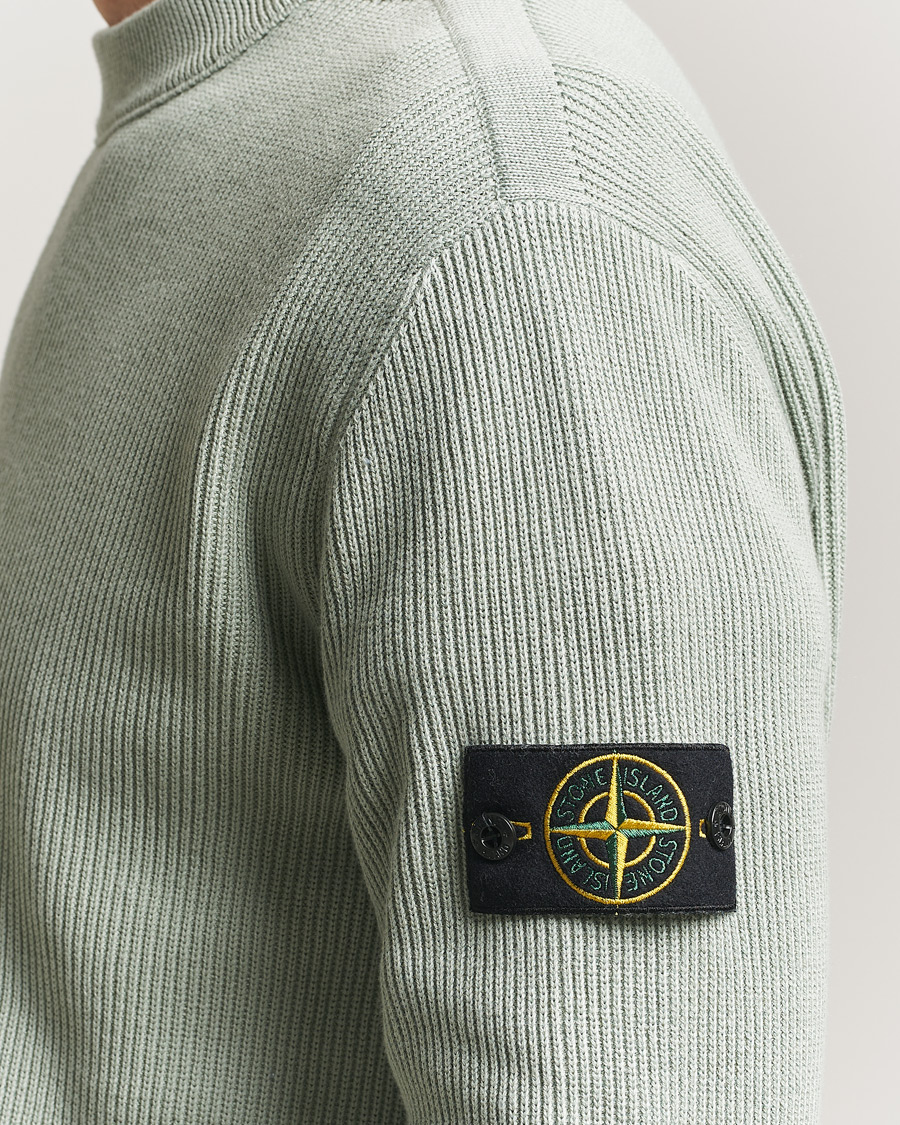 Mies | Puserot | Stone Island | Ribbed Soft Organic Cotton Crewneck Sage