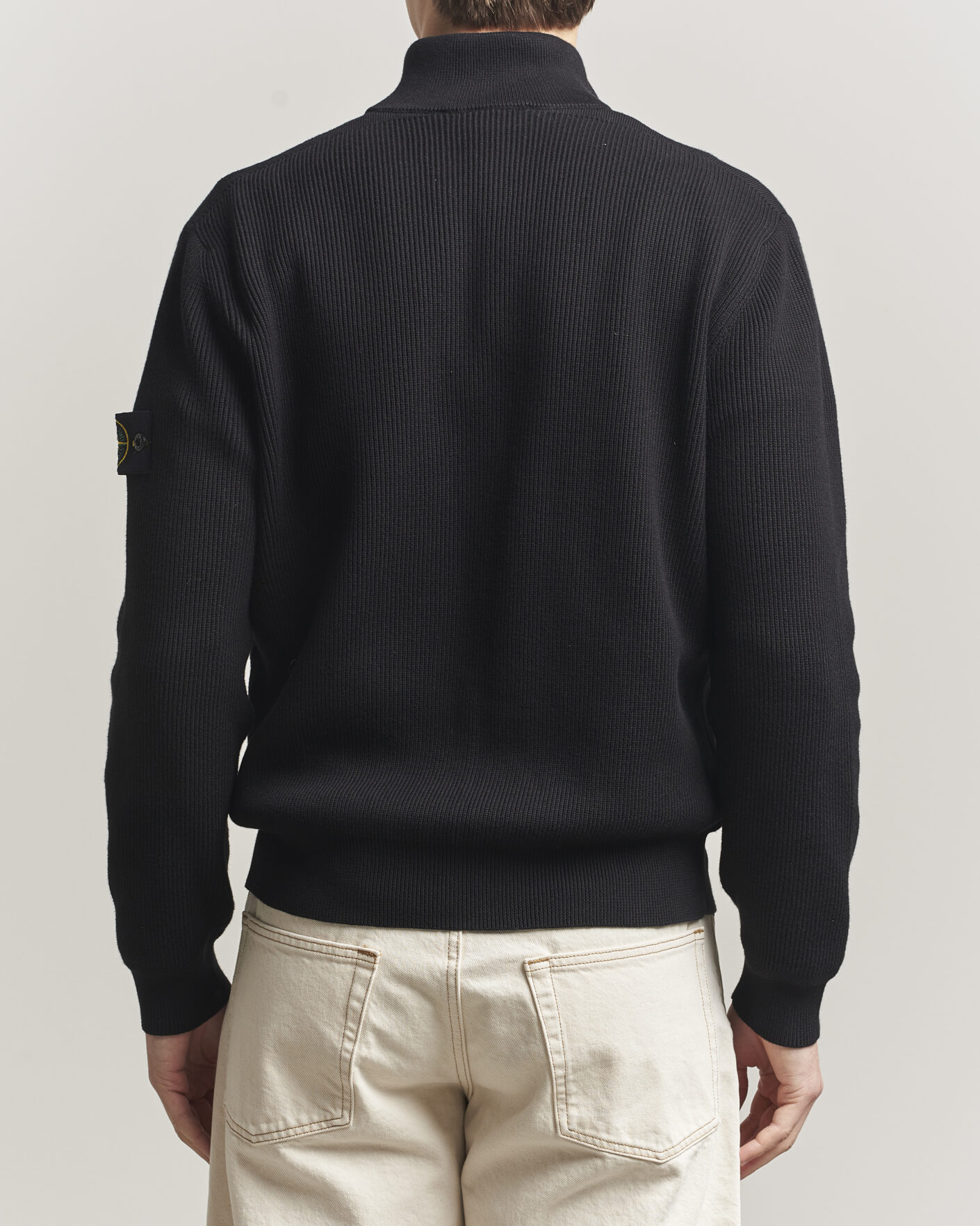 Mies | Puserot | Stone Island | Ribbed Soft Organic Cotton Full Zip Black