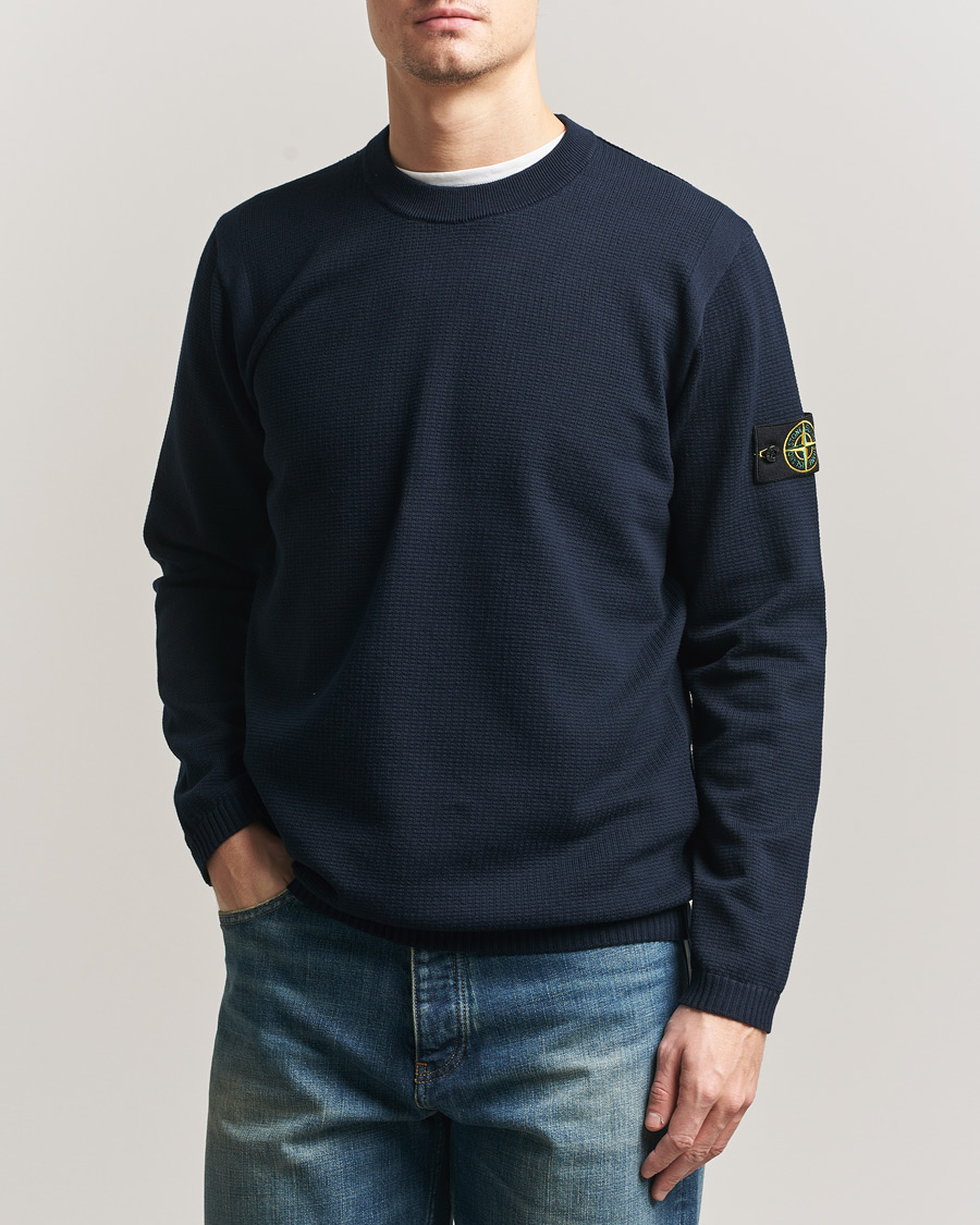 Mies | Puserot | Stone Island | Micro Stitch Soft Organic Cotton Crewneck Navy
