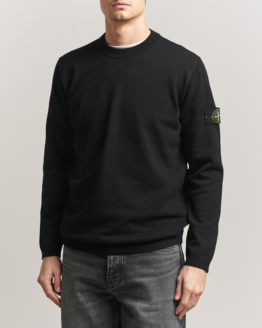 Mies | Puserot | Stone Island | Micro Stitch Soft Organic Cotton Crewneck Black