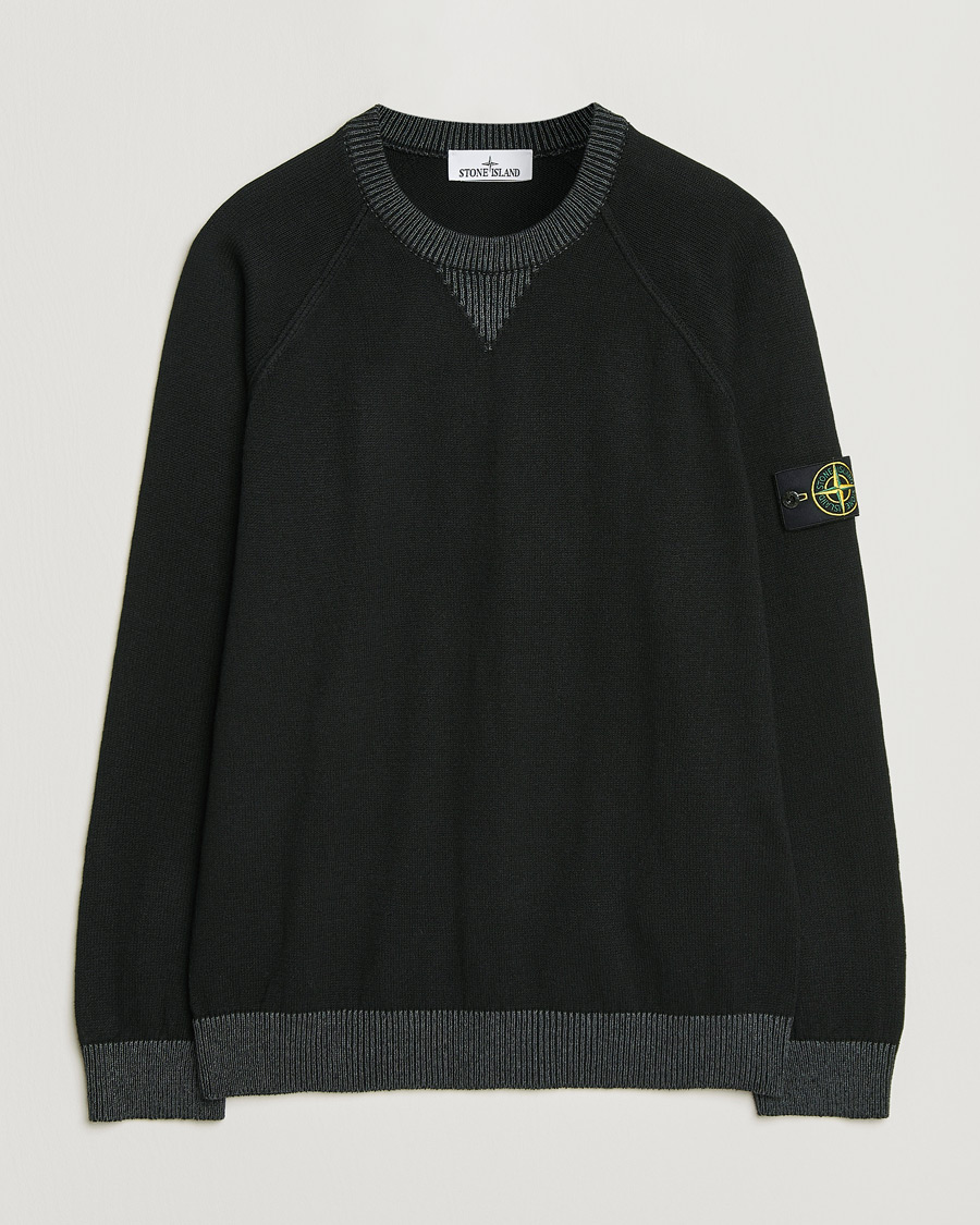 Mies | Puserot | Stone Island | Raw Hand Organic Cotton Raglan Crewneck Black