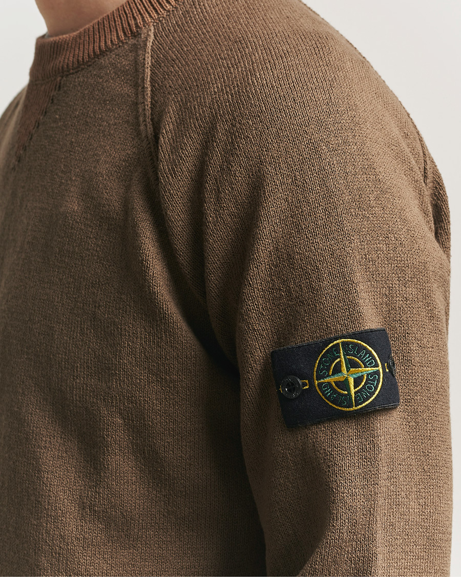 Mies | Puserot | Stone Island | Raw Hand Organic Cotton Raglan Crewneck Umber