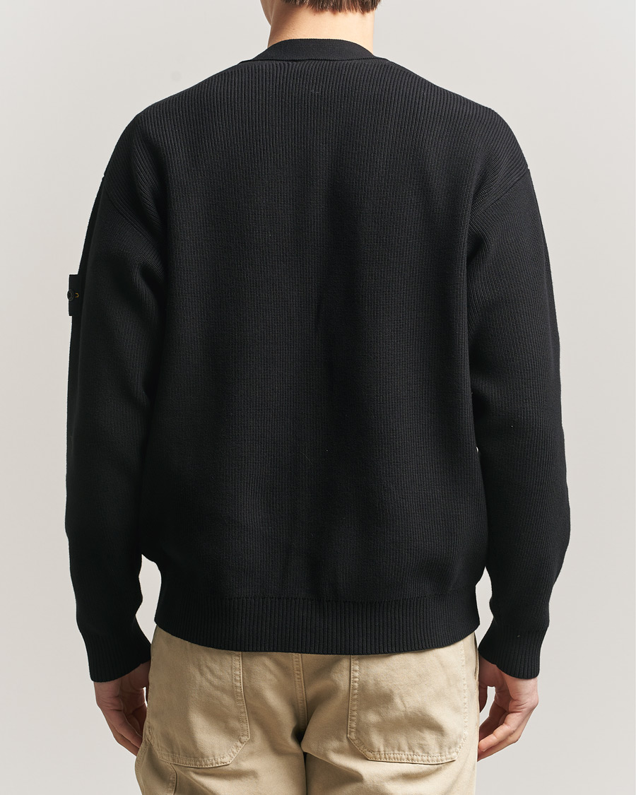 Mies | Puserot | Stone Island | Ribbed Soft Organic Cotton Cardigan Black