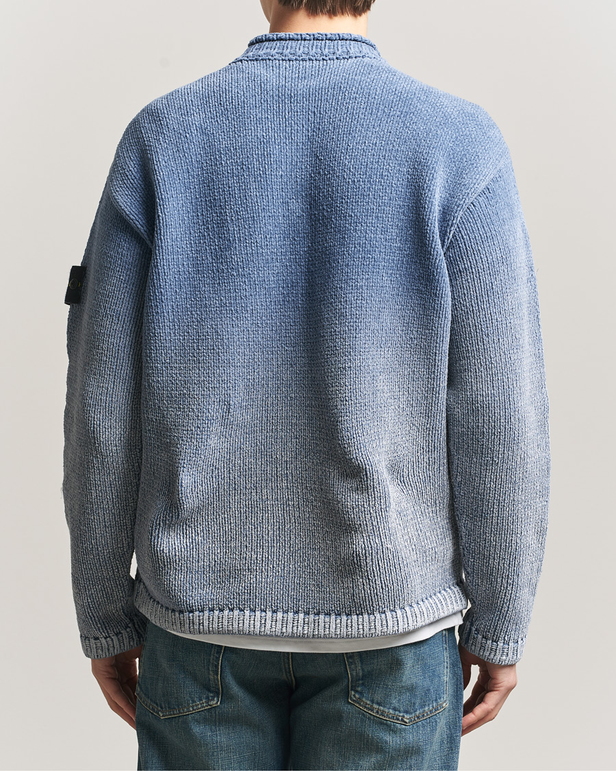 Mies | Puserot | Stone Island | Cotton Chenille Degrade Print Crewneck Dark Blue