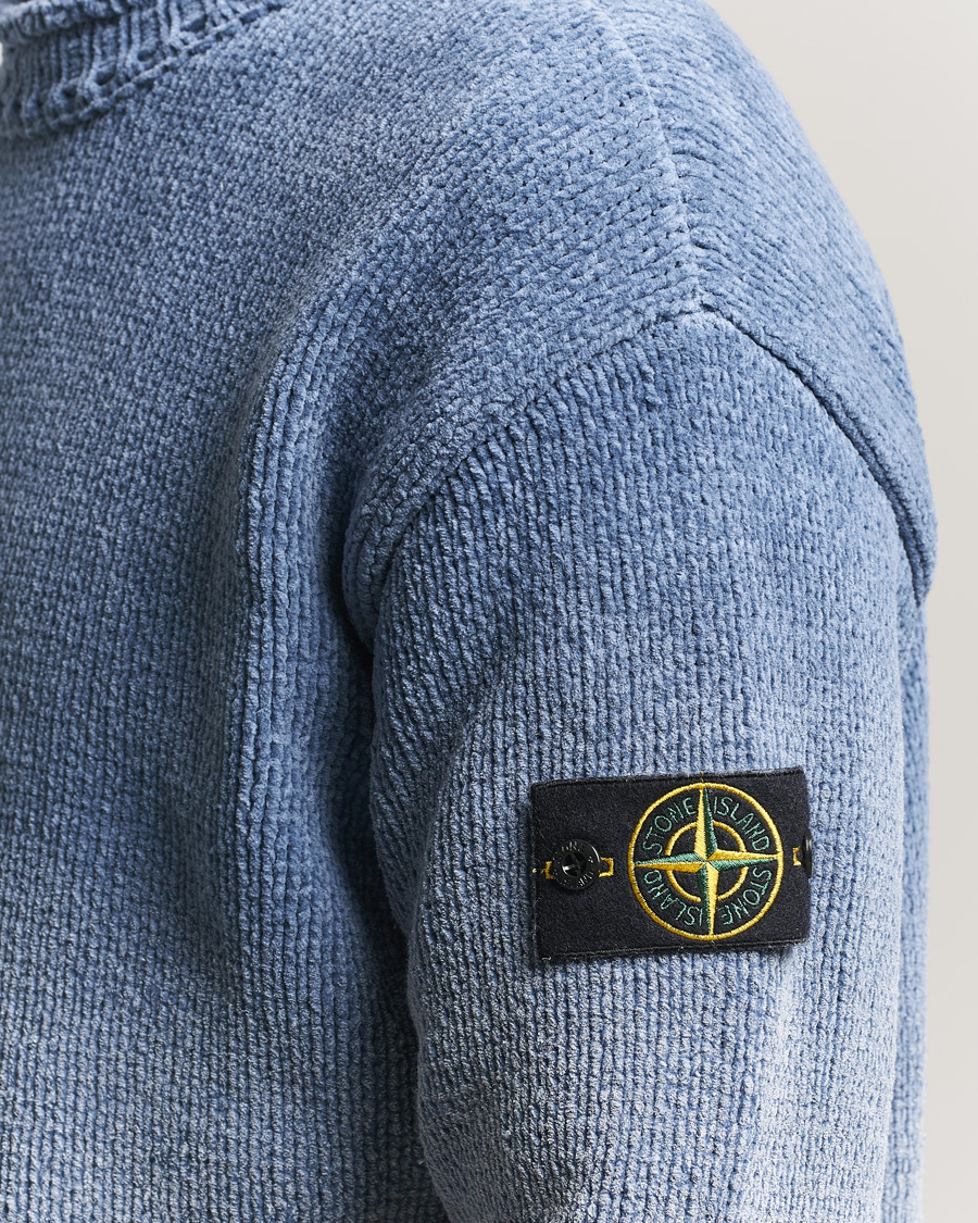 Mies | Puserot | Stone Island | Cotton Chenille Degrade Print Crewneck Dark Blue
