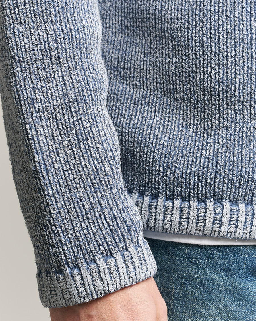 Mies | Puserot | Stone Island | Cotton Chenille Degrade Print Crewneck Dark Blue