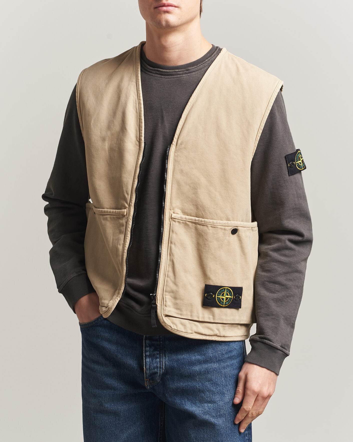 Mies | Ulkoliivit | Stone Island | Organic Panama Cotton Padded Vest Desert