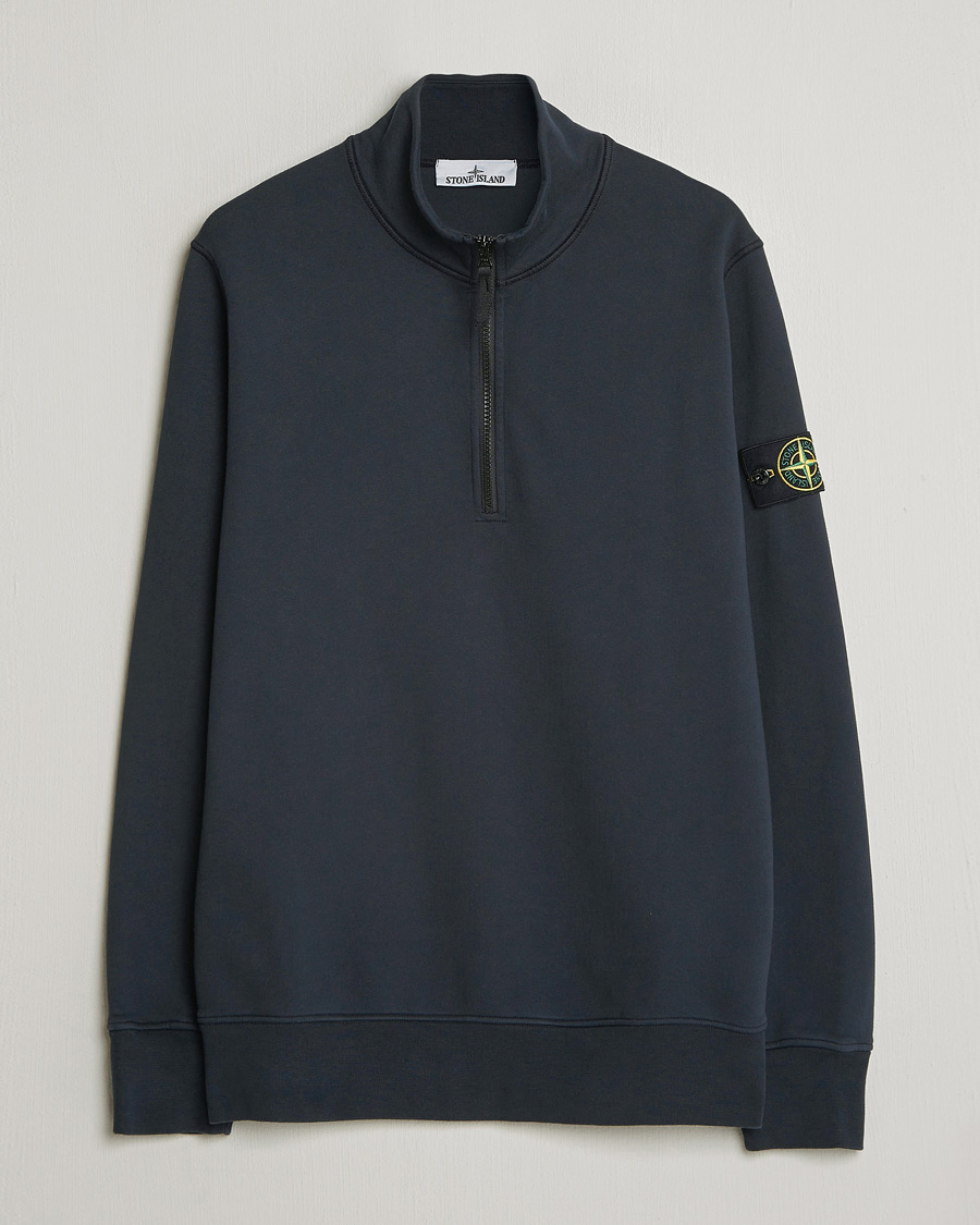 Mies | Puserot | Stone Island | Garment Dyed Fleece Half Zip Navy