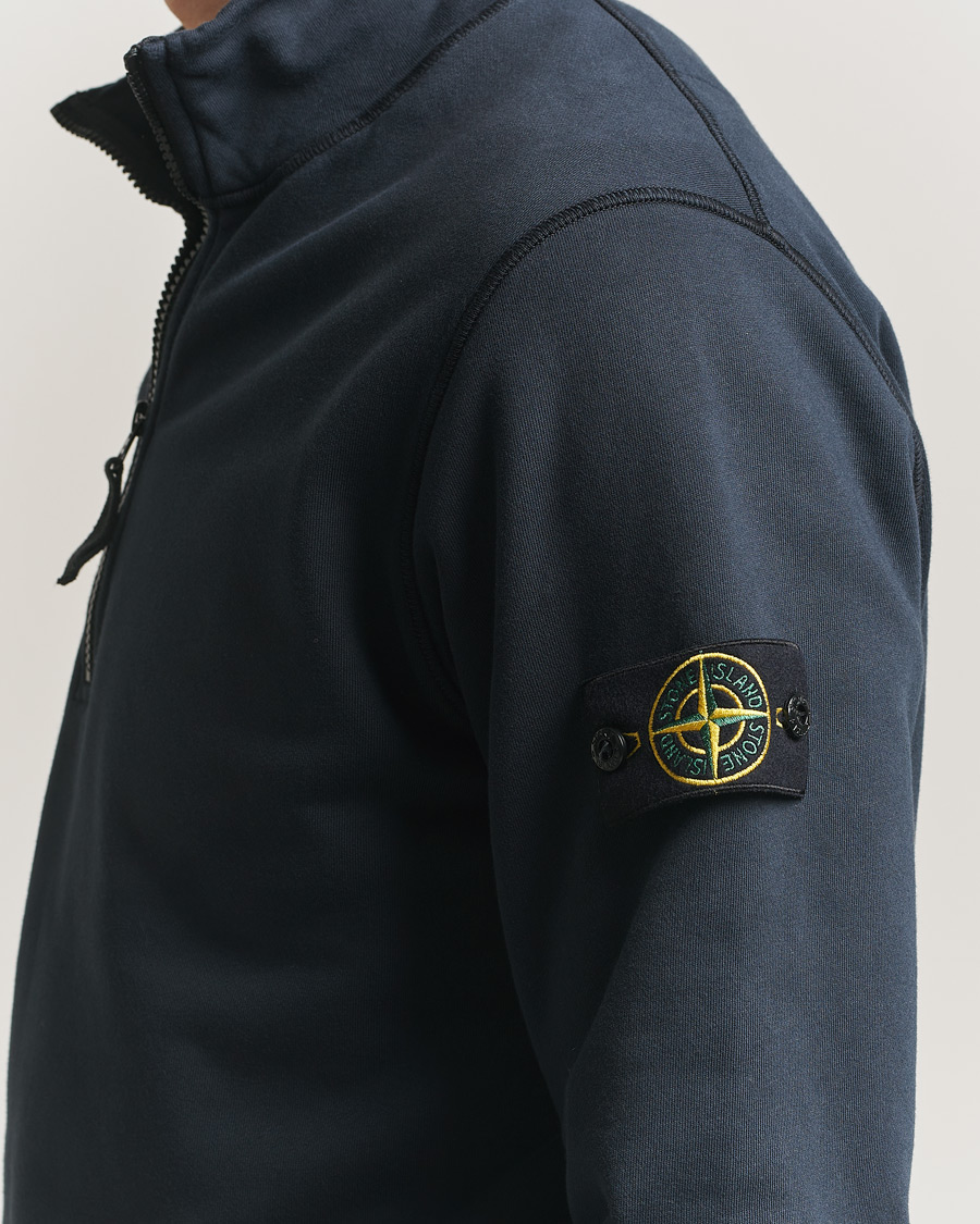 Mies | Puserot | Stone Island | Garment Dyed Fleece Half Zip Navy
