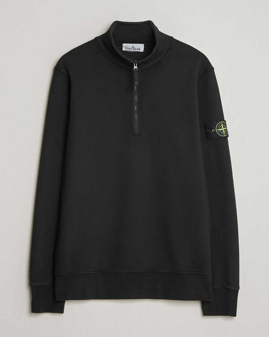 Mies | Puserot | Stone Island | Garment Dyed Fleece Half Zip Black
