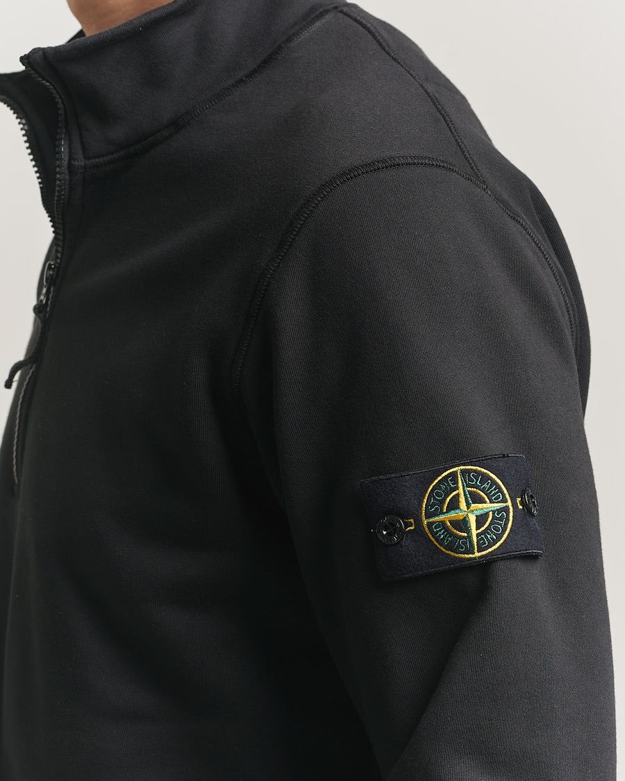 Mies | Puserot | Stone Island | Garment Dyed Fleece Half Zip Black