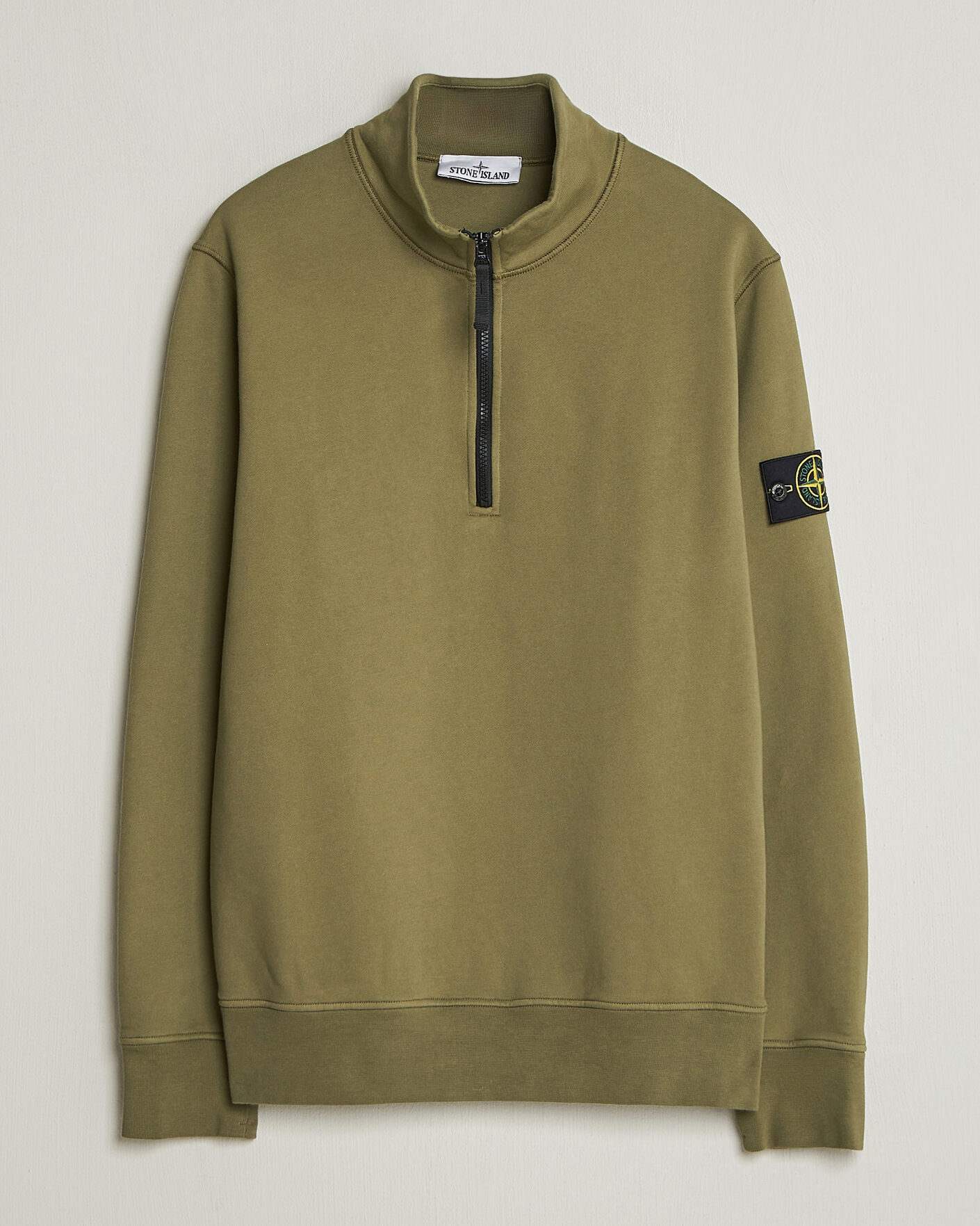Mies | Puserot | Stone Island | Garment Dyed Fleece Half Zip Military Green