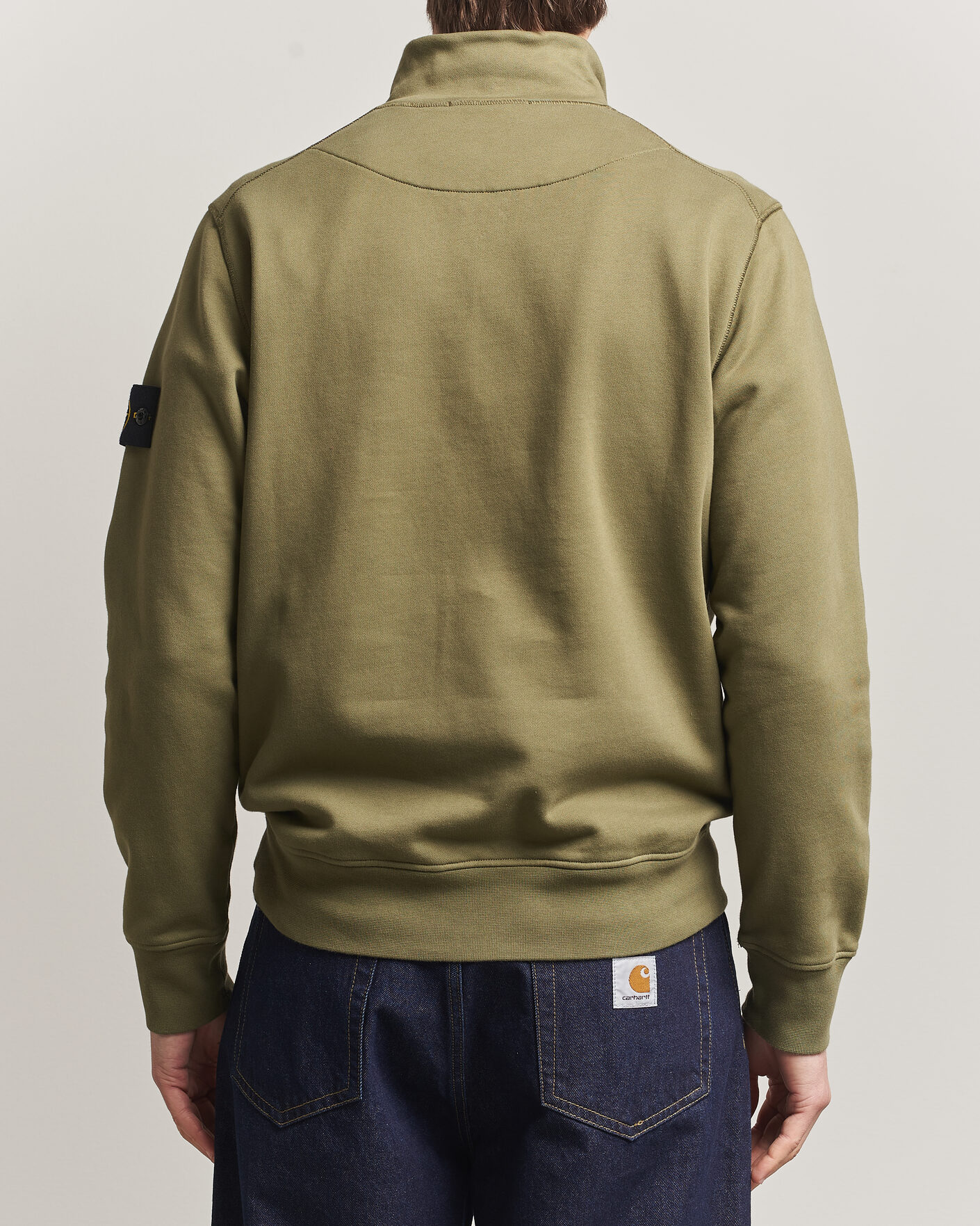 Mies | Puserot | Stone Island | Garment Dyed Fleece Half Zip Military Green