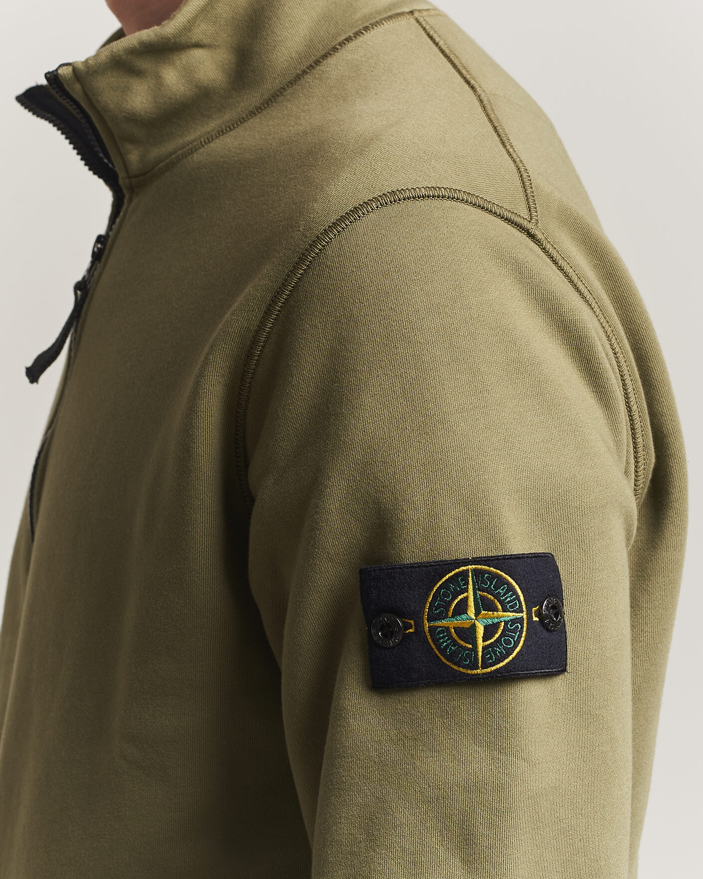 Mies | Puserot | Stone Island | Garment Dyed Fleece Half Zip Military Green