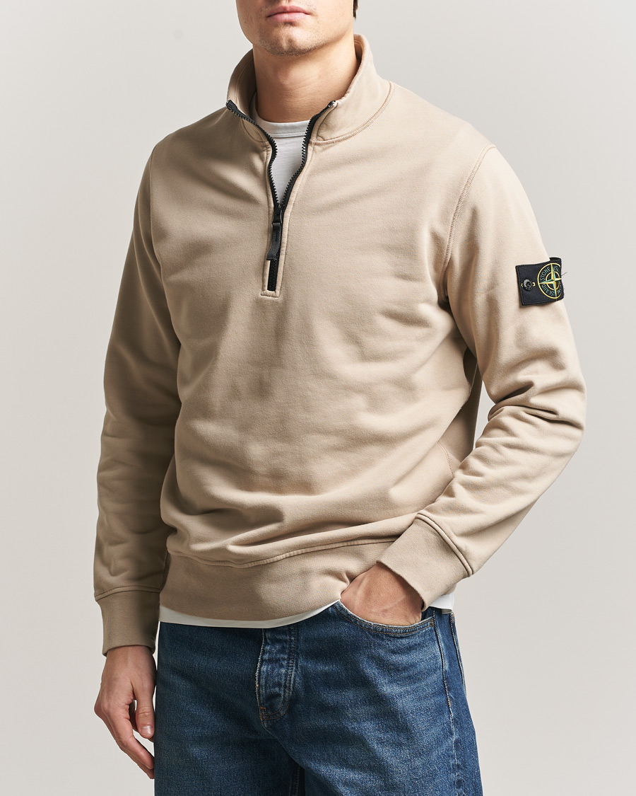 Mies | Puserot | Stone Island | Garment Dyed Fleece Half Zip Desert