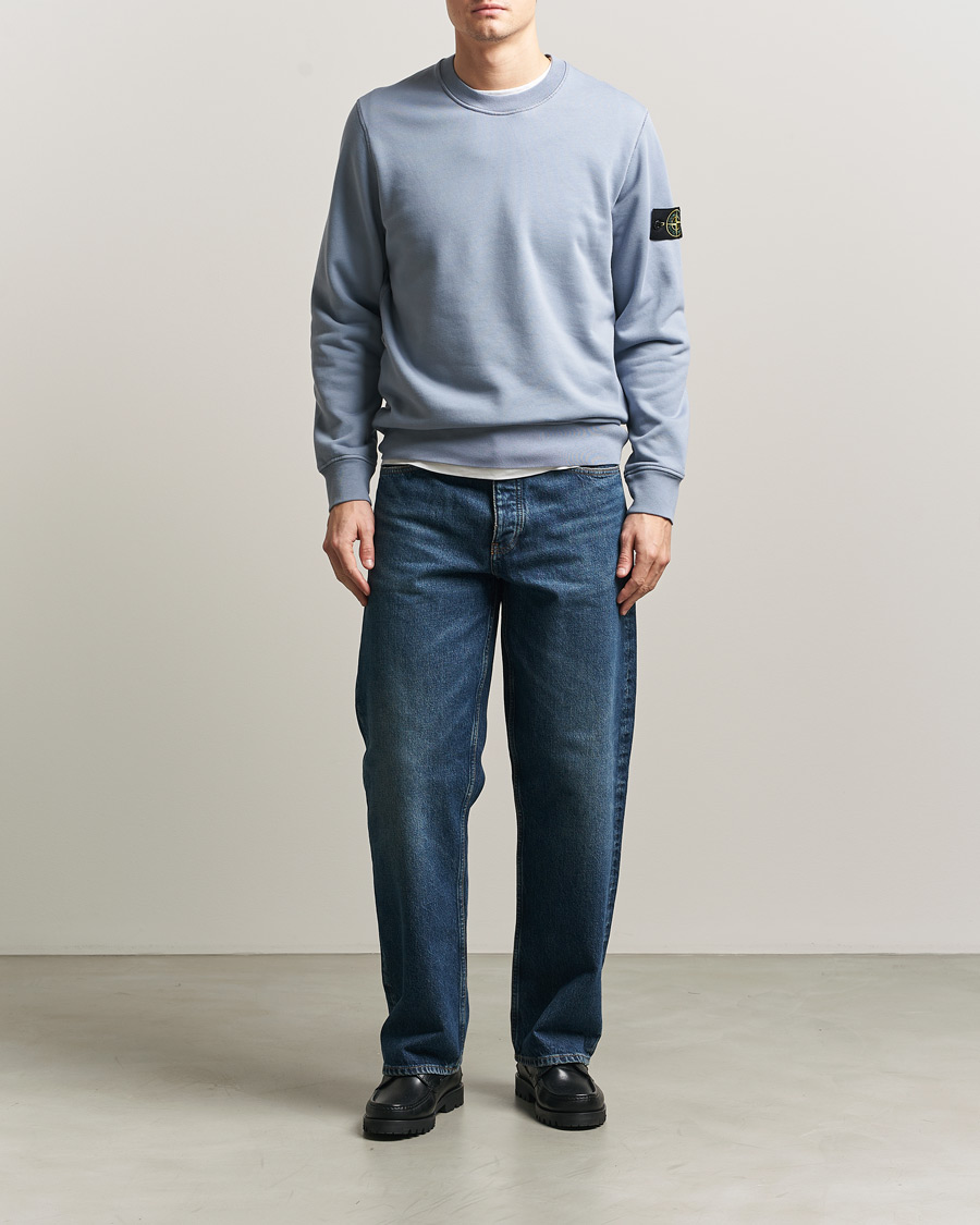 Mies | Puserot | Stone Island | Garment Dyed Fleece Sweatshirt Dark Blue