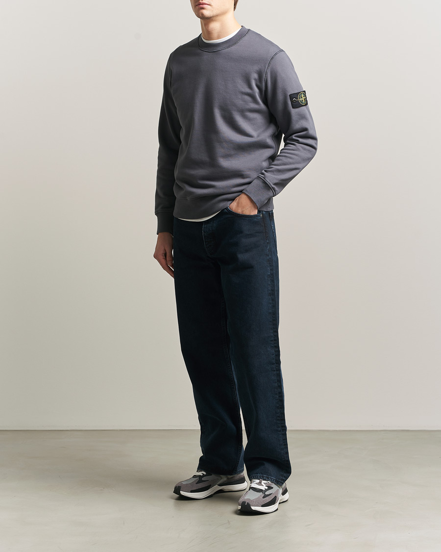 Mies | Puserot | Stone Island | Garment Dyed Fleece Sweatshirt Blue/Grey