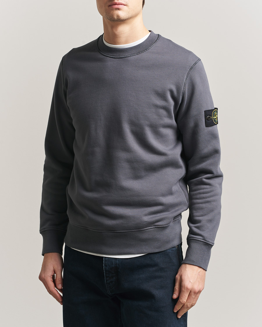 Mies | Puserot | Stone Island | Garment Dyed Fleece Sweatshirt Blue/Grey